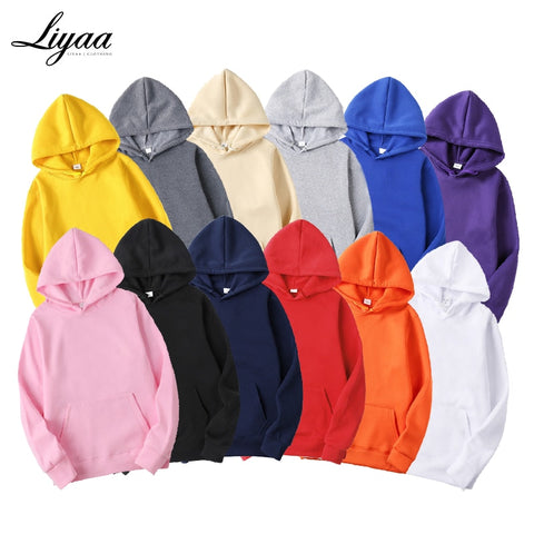 Liyaa Fashion Brand Men's Hoodies 2020 Spring Autumn Male Casual Hoodies Sweatshirts Men's Solid Color Hoodies Sweatshirt Tops