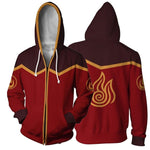 Avatar: The Last Airbender Hoodie 3D Printed Zip Up Polyester Hip Hop Men Hooded Hoodie for Spring Autumn Sportswear