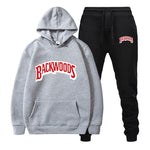 fashion brand Backwoods Men's Set Fleece Hoodie Pant Thick Warm Tracksuit Sportswear Hooded Track Suits Male Sweatsuit Tracksuit