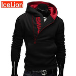 IceLion 2020 Side Zipper Hoodies Men Cotton Sweatshirt Spring Letter Print Sportswear Slim Pullover Tracksuit Hip Hop Streetwear