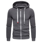 2019 New Autumn Winter Cotton Hoodied Mens Sweatshirts Solid Hoody Fleece Thick Hoodies Men Sportswear Zipper Sweatshirts Men