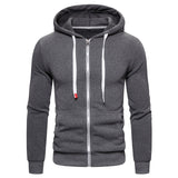 2019 New Autumn Winter Cotton Hoodied Mens Sweatshirts Solid Hoody Fleece Thick Hoodies Men Sportswear Zipper Sweatshirts Men