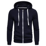 2019 New Autumn Winter Cotton Hoodied Mens Sweatshirts Solid Hoody Fleece Thick Hoodies Men Sportswear Zipper Sweatshirts Men