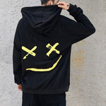 Men Hoodies Sweatshirts Happy Smiling Face Print Headwear Hoodie Women Patchwork Hoodies Hip Hop Streetwear Hooded Pullover